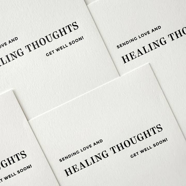 Missive - Wholesale Get Well Card - Healing Thoughts Get Well Letterpress Greeting Card2