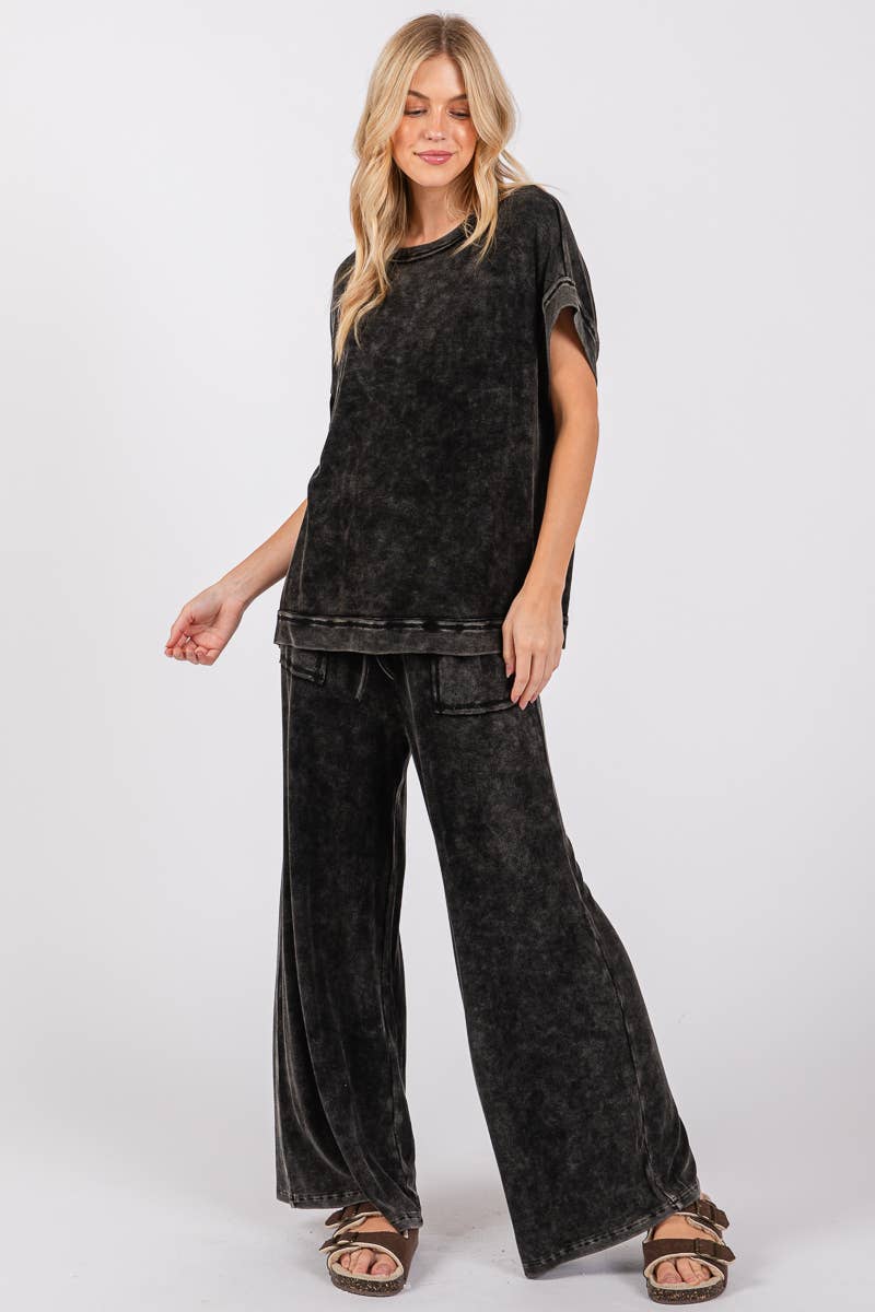 Sewn and Seen - Wholesale Lounge Set - Women's - MINERAL WASHED TOP AND PANTS RIB SETS9