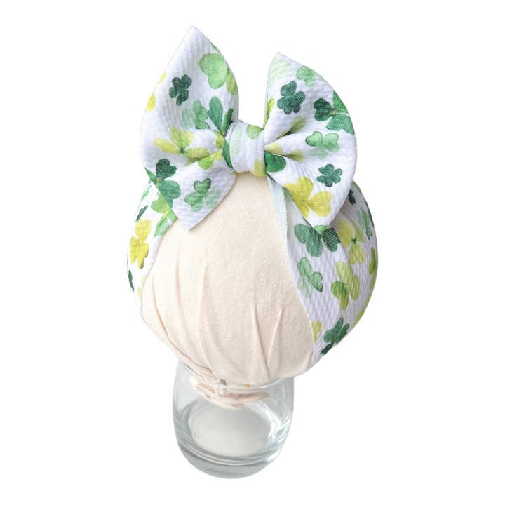 Shamrock St. Patrick's Day Headwrap Bow for wholesale by Tiny toes Baby Co