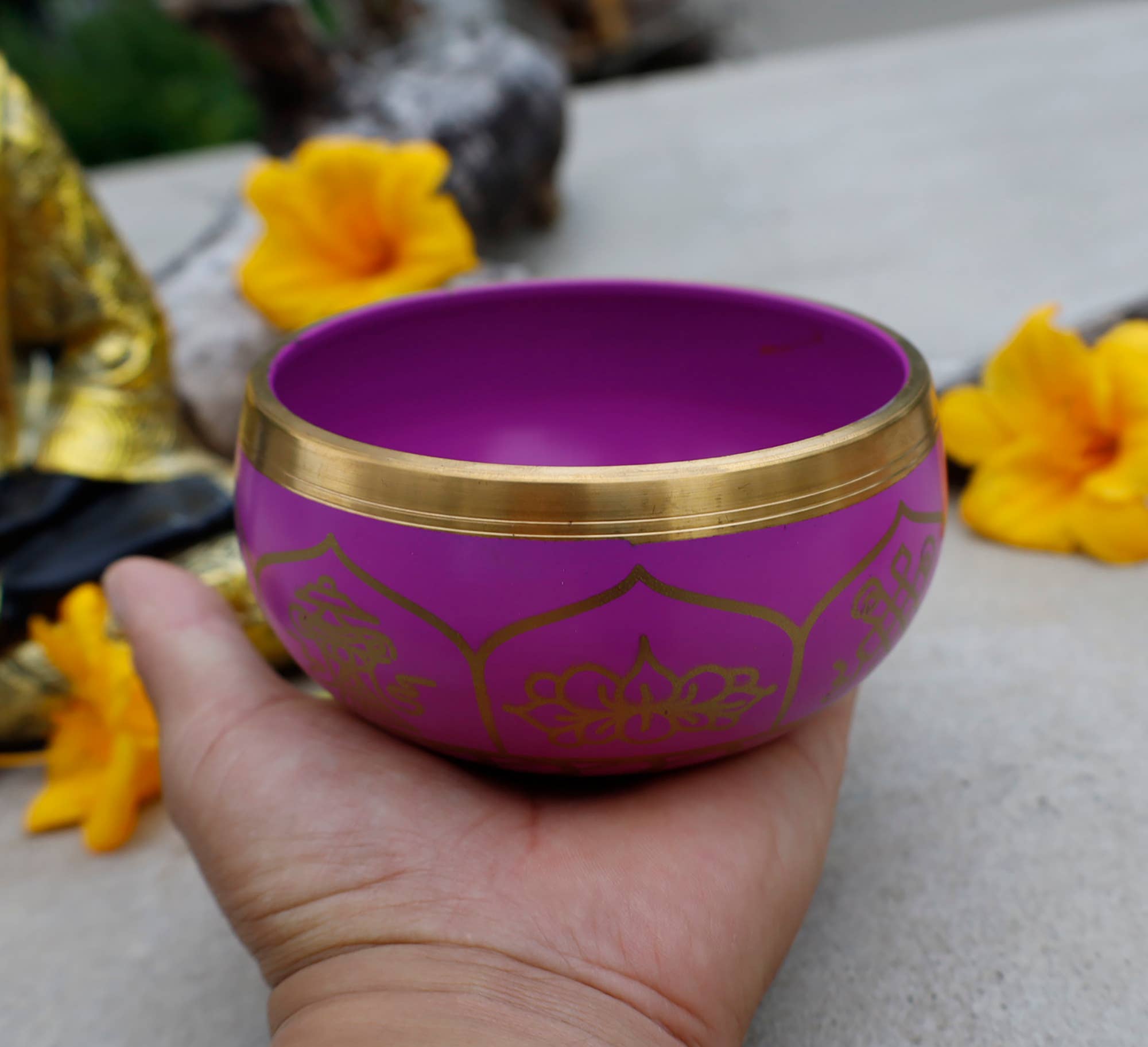Lungta Imports - Wholesale Meditation Supplies - Singing Bowl Complete Set ~ 8 Lucky Symbols ~ For Meditation3