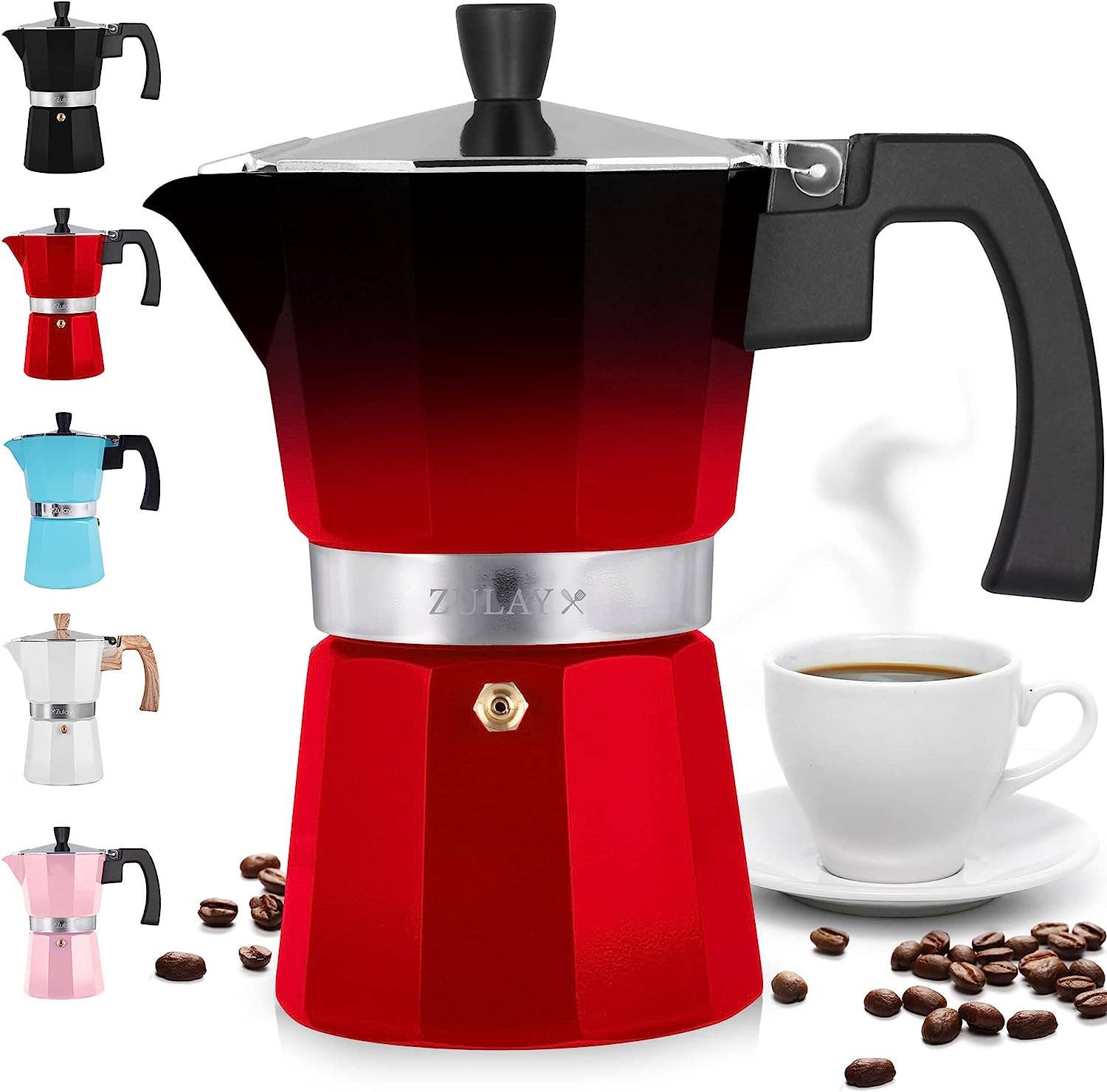 Zulay Kitchen - Wholesale Espresso Maker - Stovetop Espresso Cup Moka Pot - 5 Cup7