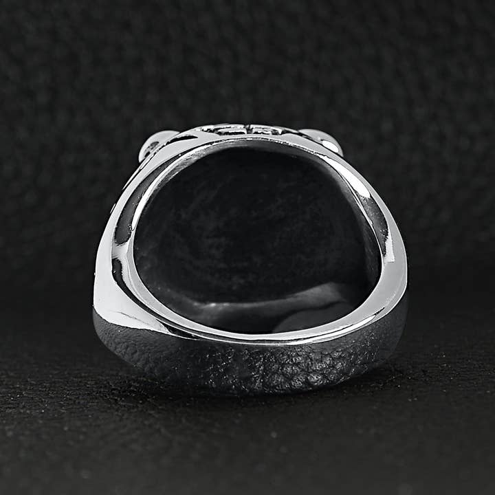 WJW - Wholesale Cocktail/Statement Ring - Stainless Steel Snarling Tiger Ring