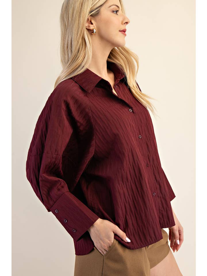 Glam - Wholesale Button Down Shirt - Women's - Collar Neck Button Down Shirt10
