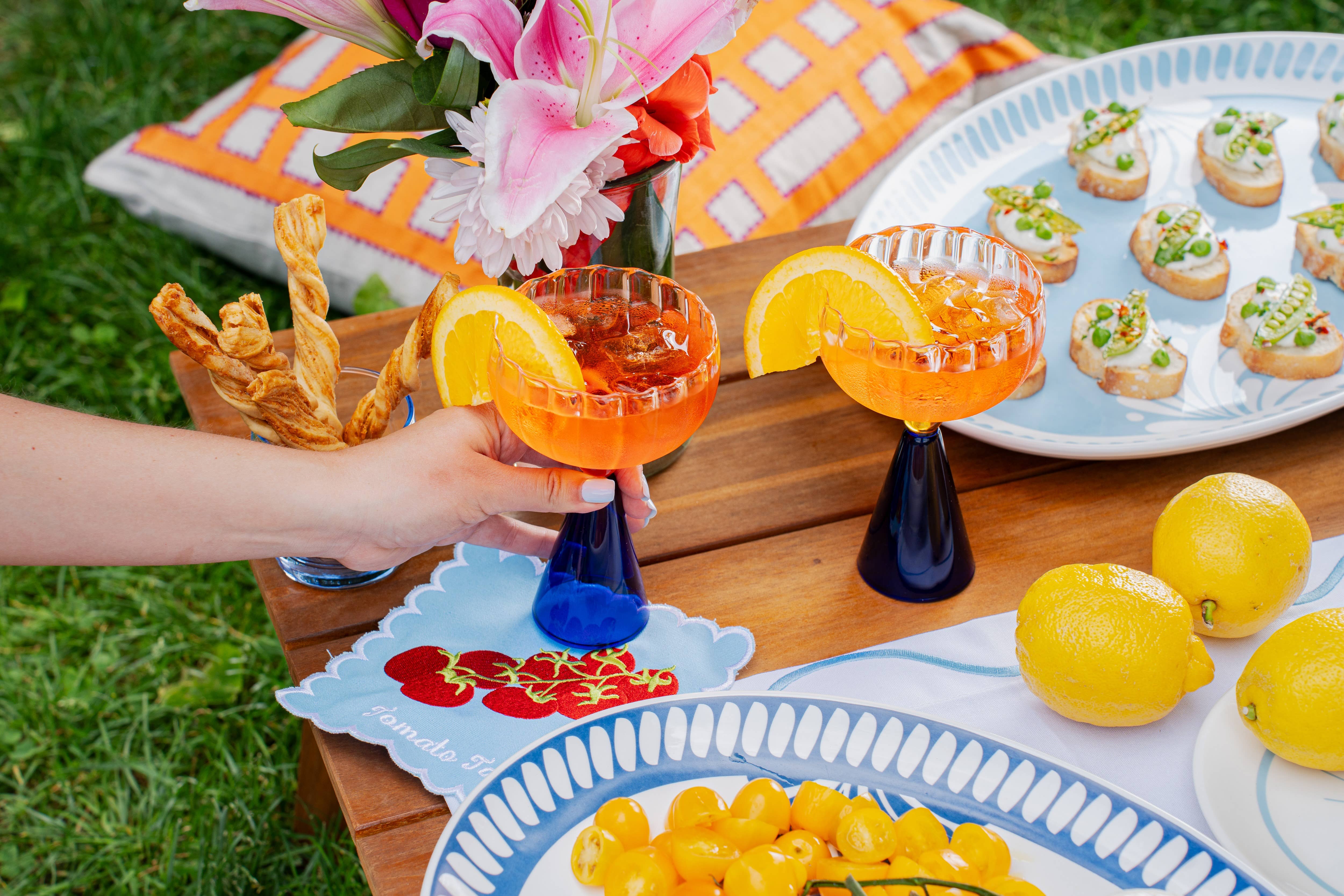 The Nosh Table – wholesale Cocktail/liquor glass – Navy Aperitivo Glasses (Set of 2)3