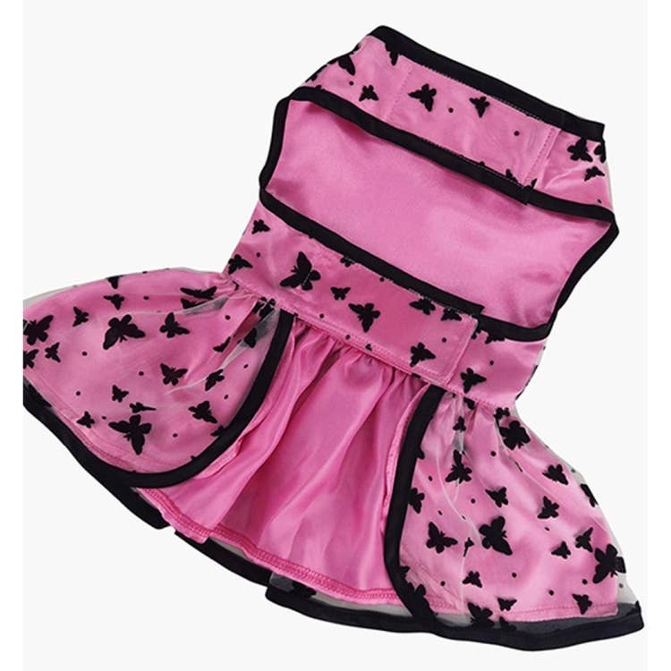 Doggie Design - Wholesale Pet Dress - Dog - All Aflutter Pink & Black Dog Dress1