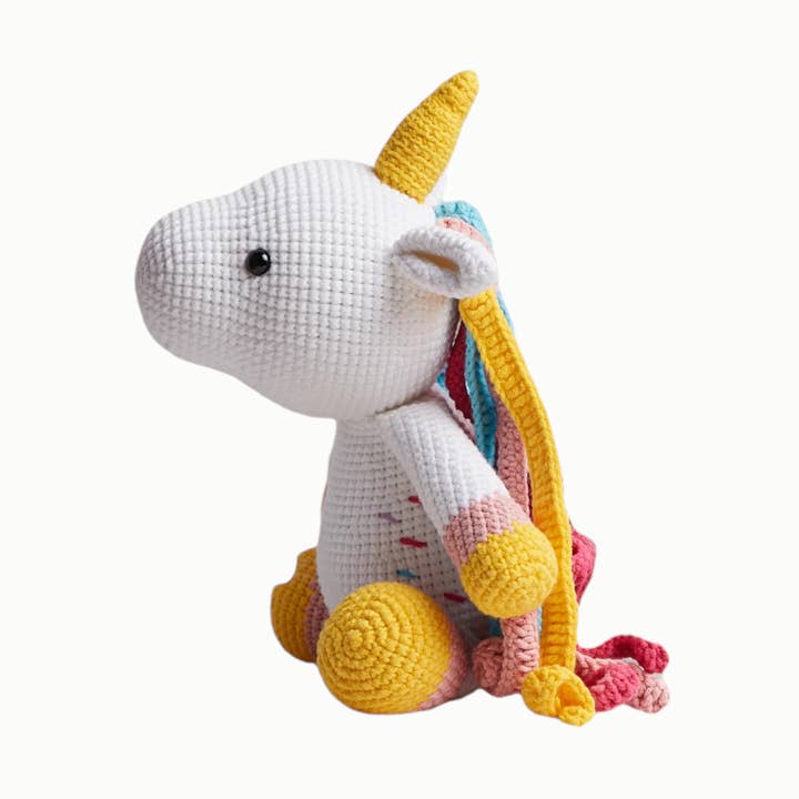 Licorne arc-en-ciel - animal au crochet fait main pour la vente par Giramisu Canada