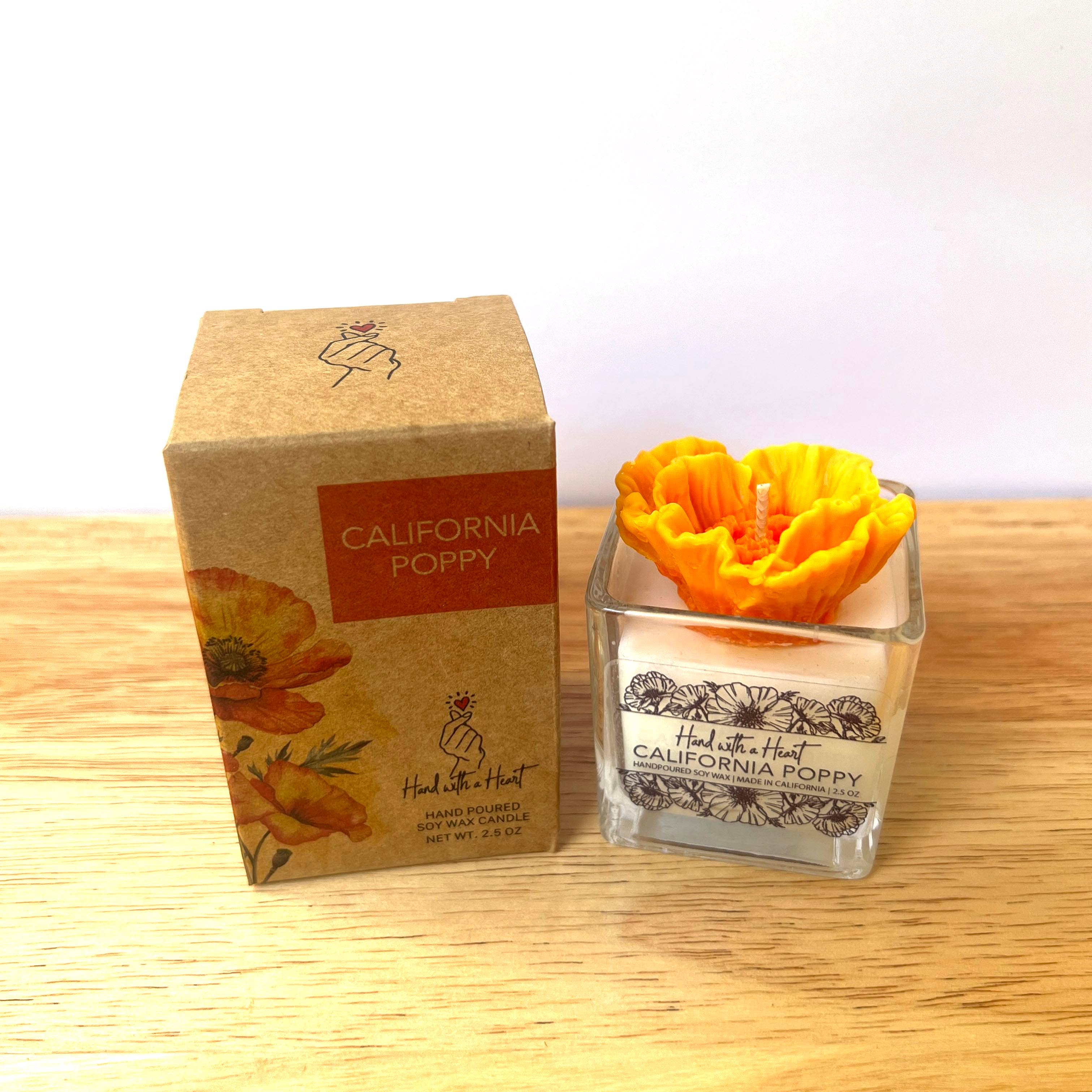Hand with a Heart – Großhandel Geschenkkerze – Kalifornischer Mohn Sojawachskerze1