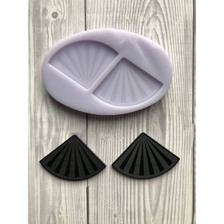 Large Etched Fan Earring Silicone Mould for wholesale by EllaRaeMouldsVinyls