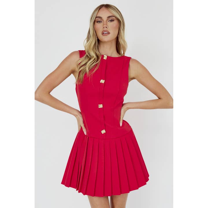 GETAILLEERDE MINI JURK MET Lijfje / 64546B16 voor wholesale door One and Only Collective