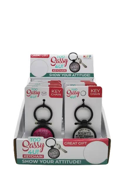 Novelty Brands - Wholesale Keychain - Unisex - Sweet N Sassy Metal Key Chain Assortment BULK - 12/Display