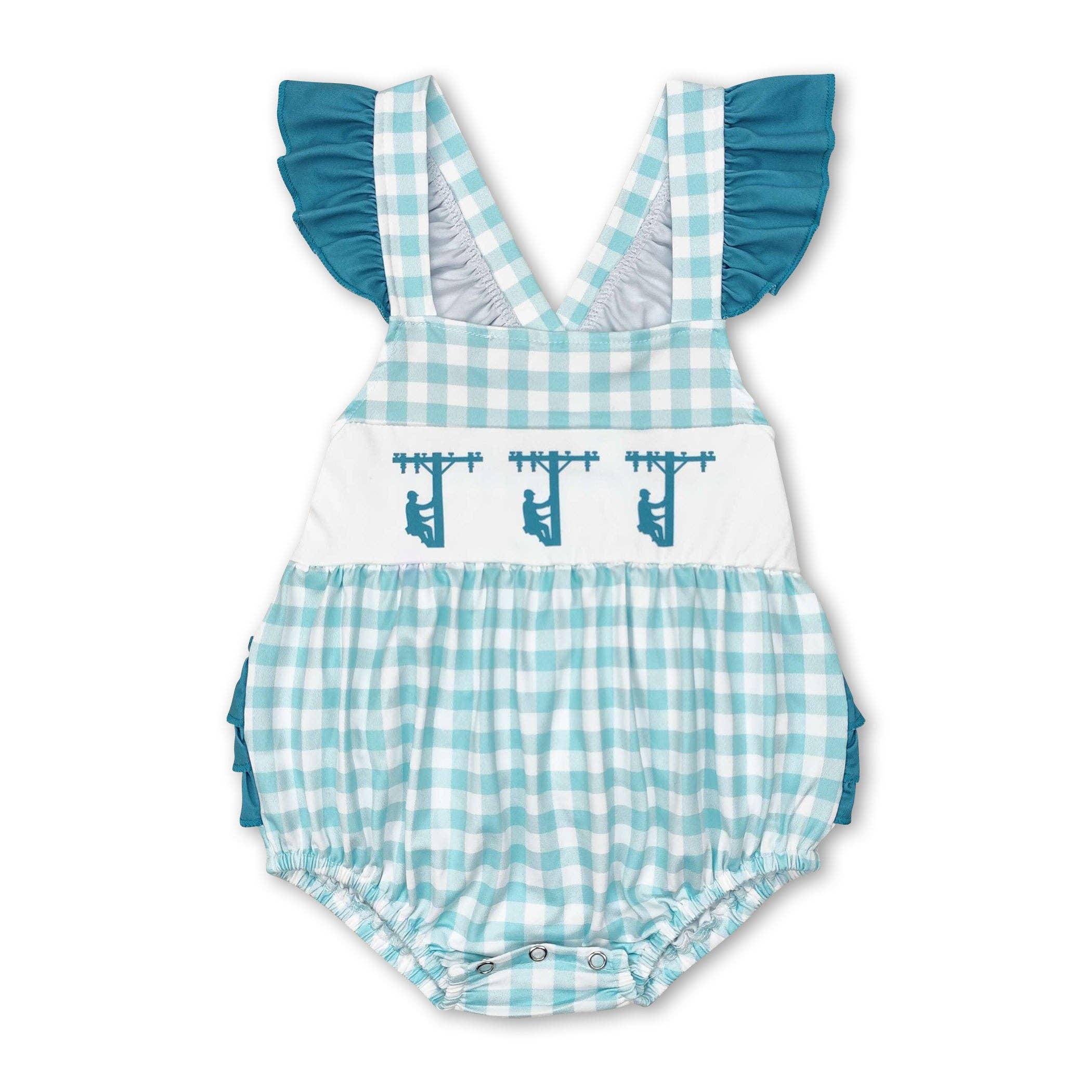 Yawoo Garments - Wholesale Bodysuit (Non-Footed) - Baby - Straps plaid lineman ruffle baby girls summer romper0