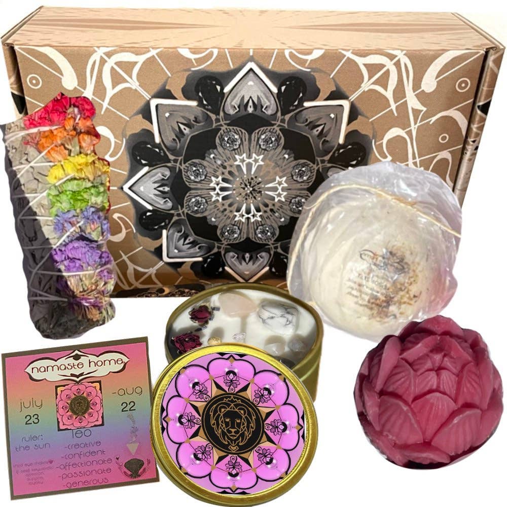 Namaste Home - Vente Set de bain et corps - Coffret Cadeau Lion, Ensemble Journée Spa, Cadeau d'Anniversaire, pour Mère, Fille, Amie, Noël, Coffret Cadeau avec Bombe de Bain, Savon, Bougie1