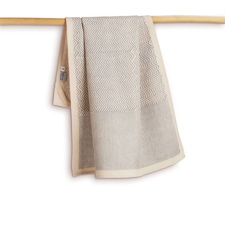 Cotton Kitchen Towel | Hand Block Printed | Make Waves Blue for wholesale by Sustainable Threads