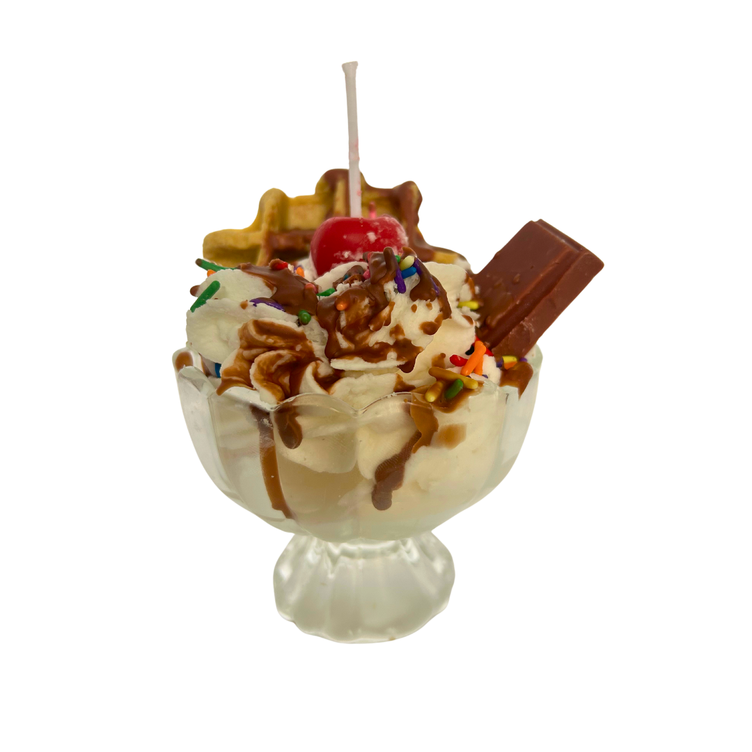 Serene Soap Co - Wholesale Novelty Candle - Decadent Waffle Sundae Bowl Soy Wax Candles1