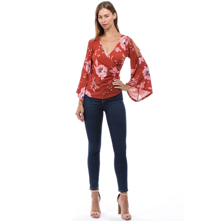 WINE MULTI KELSEY TOP (WINE)-VT8290 for wholesale on Faire