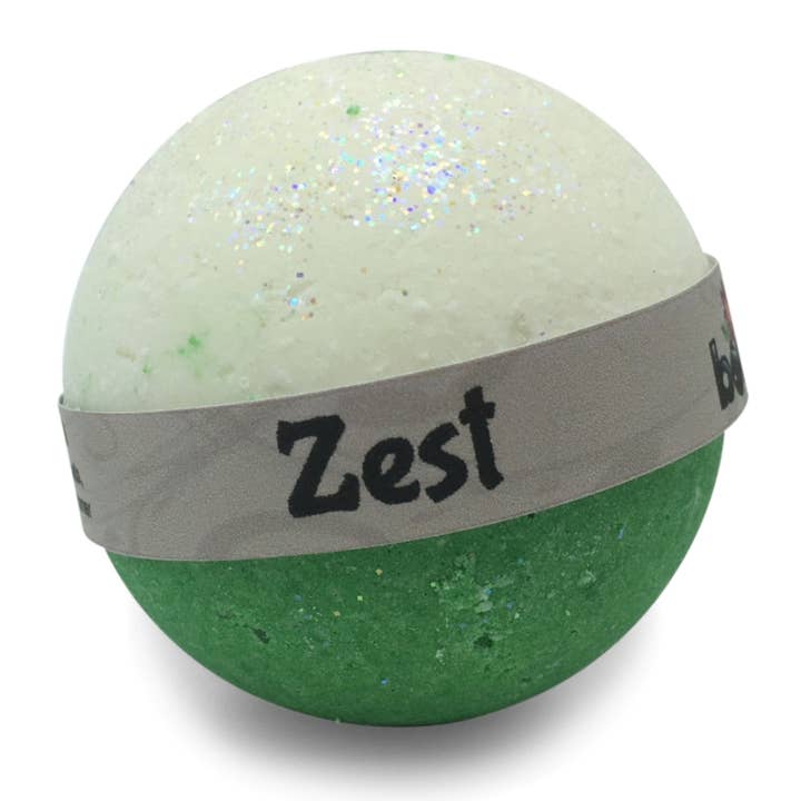 Zest Green Citrus Burst Fresh Fizzy Bubble Bath Bomb for wholesale by Bomd