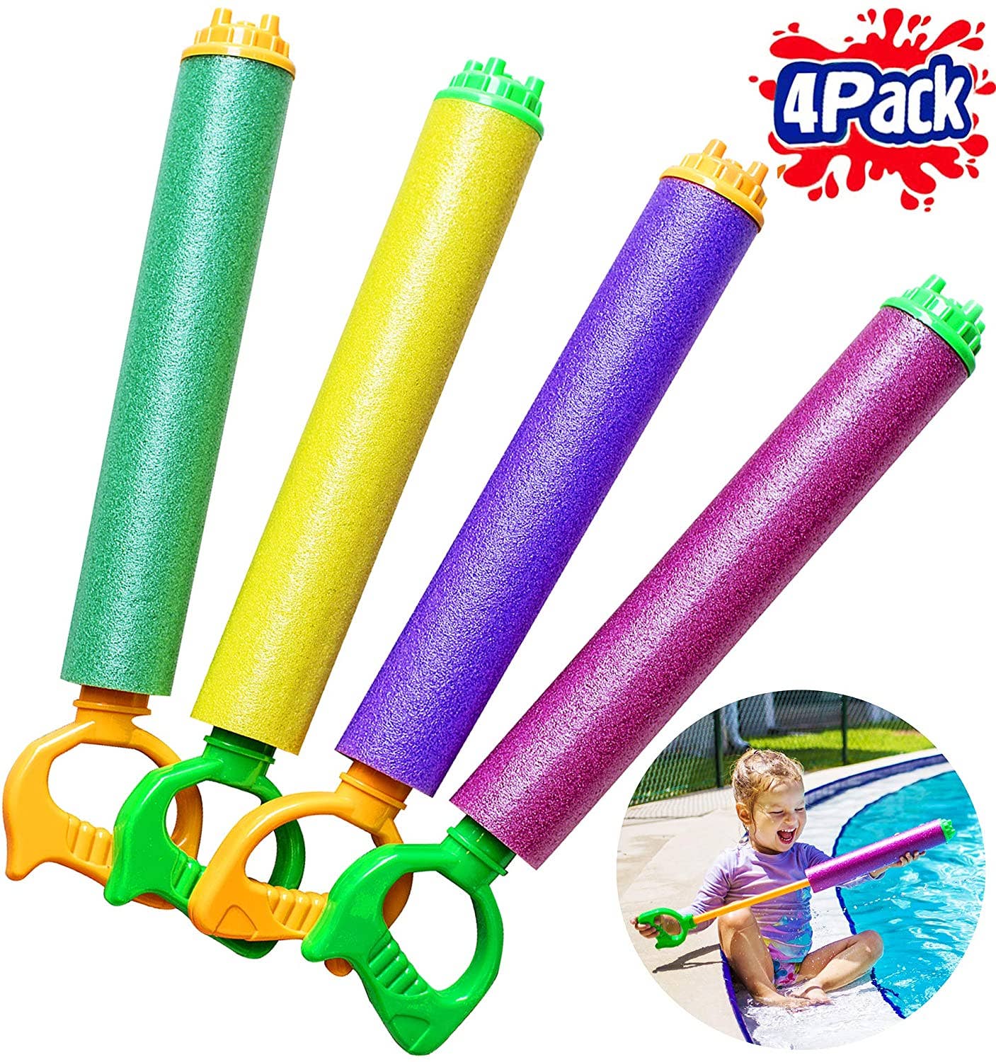 Lelaffet - Wholesale Beach/Pool Toy - Kids & Baby - Water Gun for Kids Blaster Guns adult Outdoor Pool 4 pcs