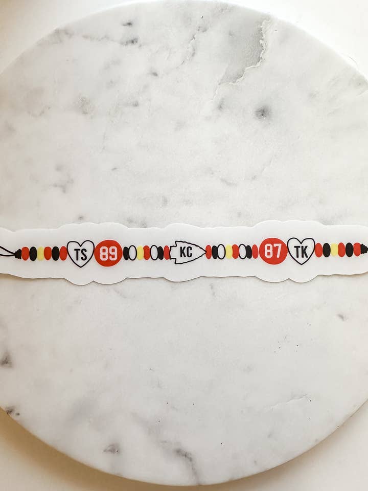 Autocollant pour bracelet d'amitié Chiefs Travis & Taylor Swift pour la vente par Vandy Visuals Shop