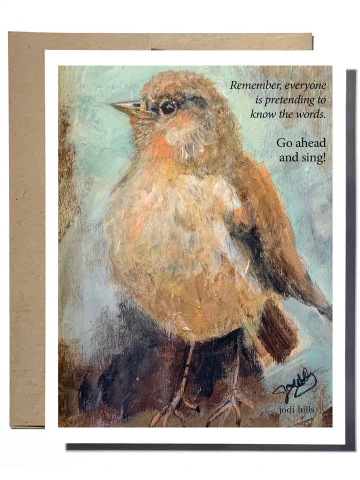 go ahead and sing ⎮ Birds Greeting Card for wholesale by Studio J by Jodi Hills
