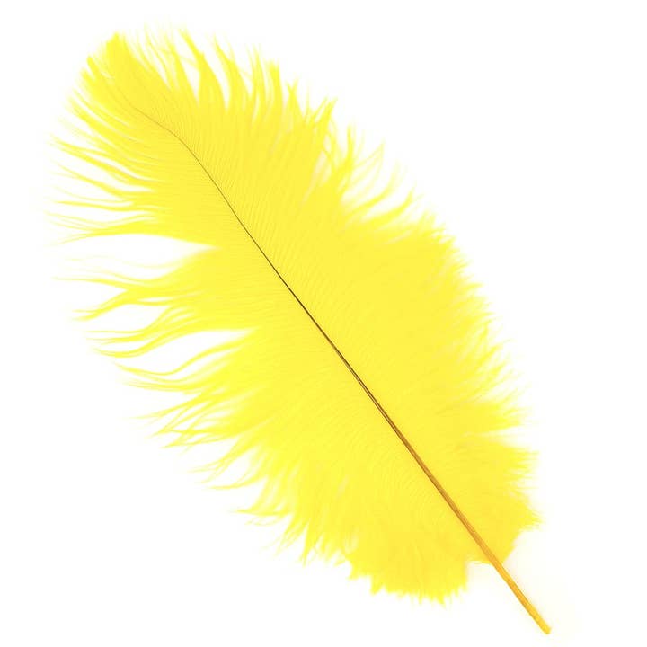 Plumes d'autruche 13-16" Drabs - Jaune pour la vente par Zucker Feather Products