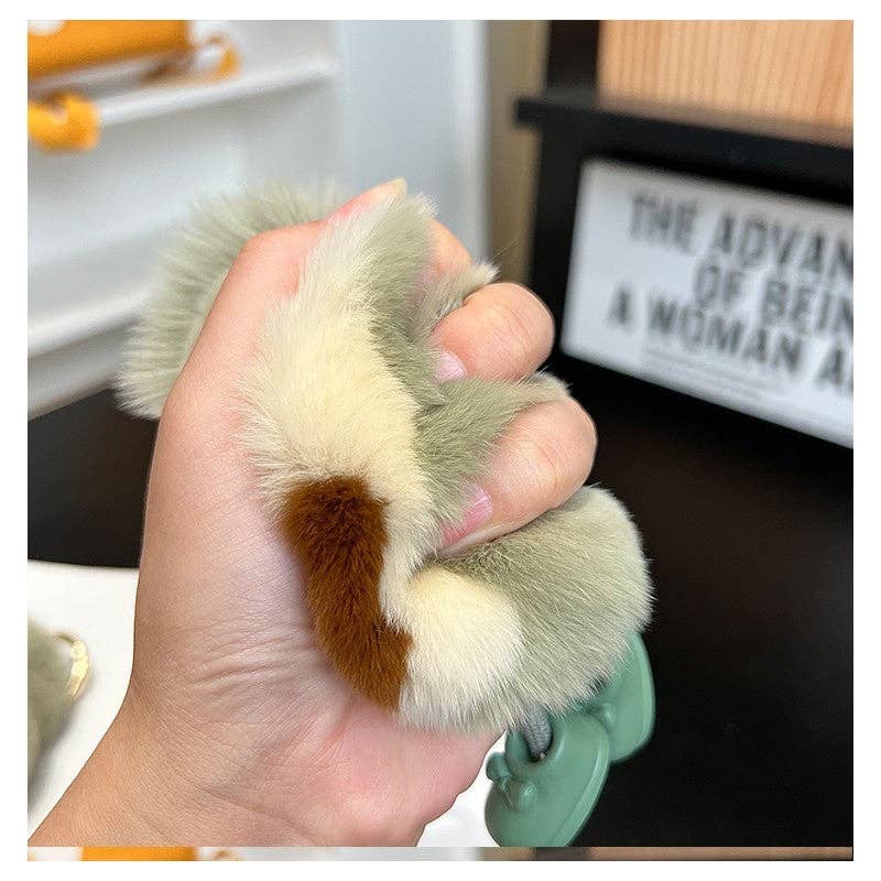 Plush Looks – wholesale Keychain – Women's – Rex Rabbit Fur Cute Fluffy Avocado Keychain5