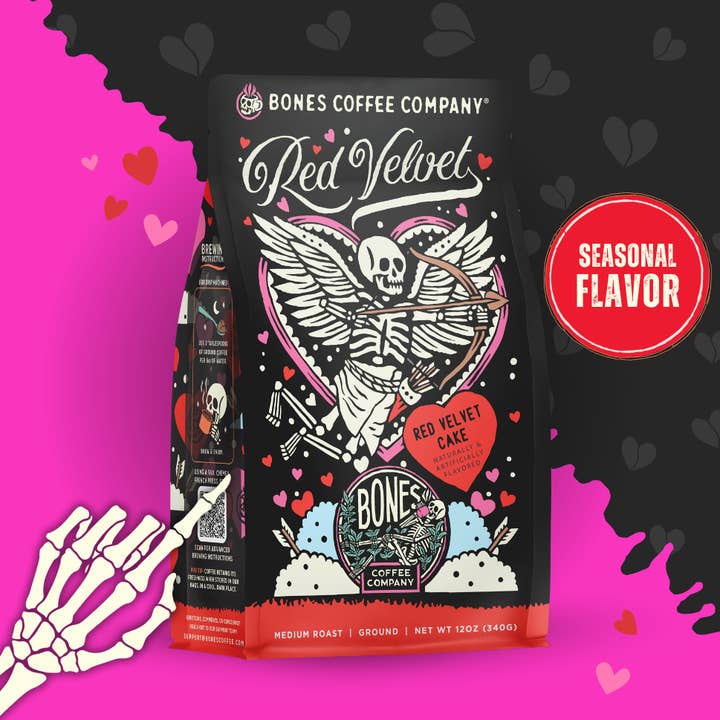 Red Velvet Flavored Coffee | Valentine's Day | Galentine's for wholesale by Bones Coffee Company
