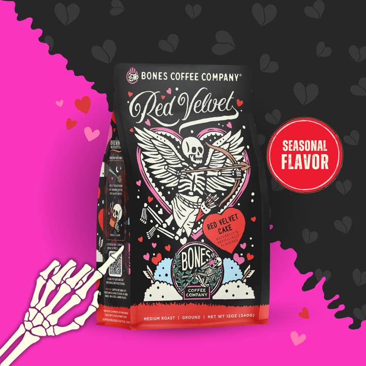 Red Velvet Flavored Coffee | Valentine's Day | Galentine's for wholesale by Bones Coffee Company