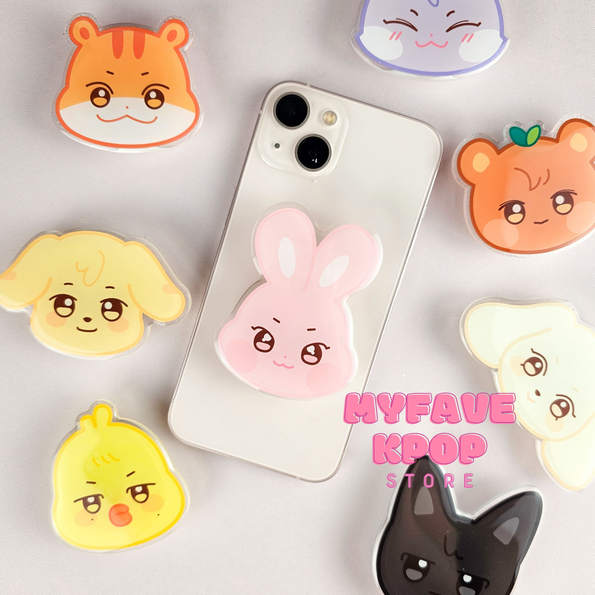 MyFaveKpop Store - Wholesale Scrunchie - Women's - Aniteez Acrylic Phone Grip Holder Kpop Gift For Fans Atiny7