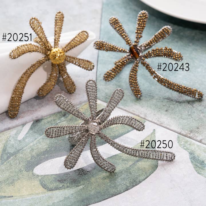 India Handicrafts Inc – Großhandel Serviettenringe – Serviettenring mit goldener Palme9