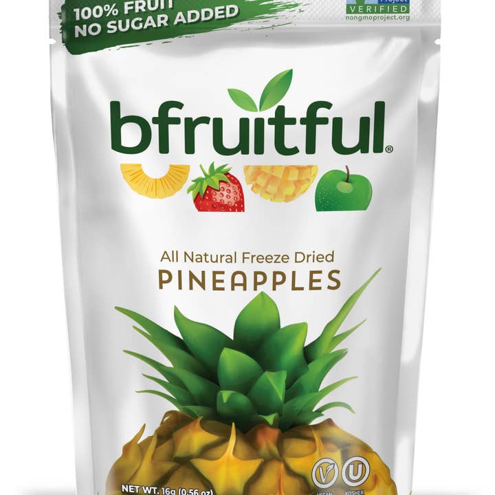 bfruitful - Wholesale Dried/Dehydrated Fruit - Freeze Dried Pineapples (24 Pack)
