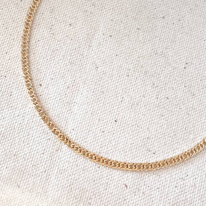 GoldFi - Wholesale Link & Chain Necklace - 18k Gold Filled Double Curb Chain - Cuban