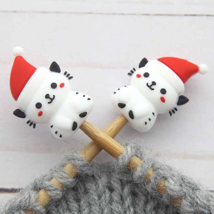 Christmas Cat | Stitch Stoppers for wholesale by Fox & Pine Stitches
