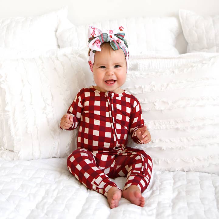 Gigi and Max - Wholesale Jumpsuit – Baby - Emery Plaid ZIP Christmas Bamboo Baby One Piece Outfit2