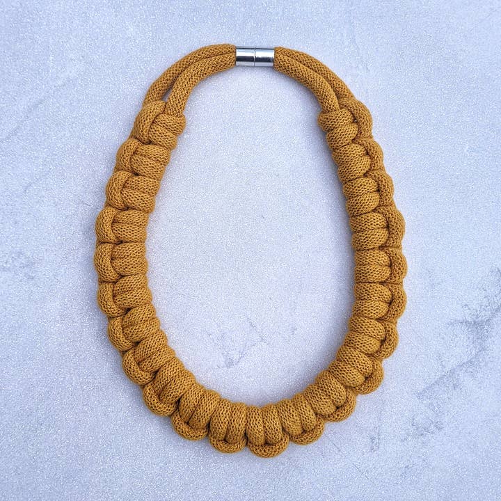 Macramé Textile Necklace (Lark's Head Knot) for wholesale by By Chand
