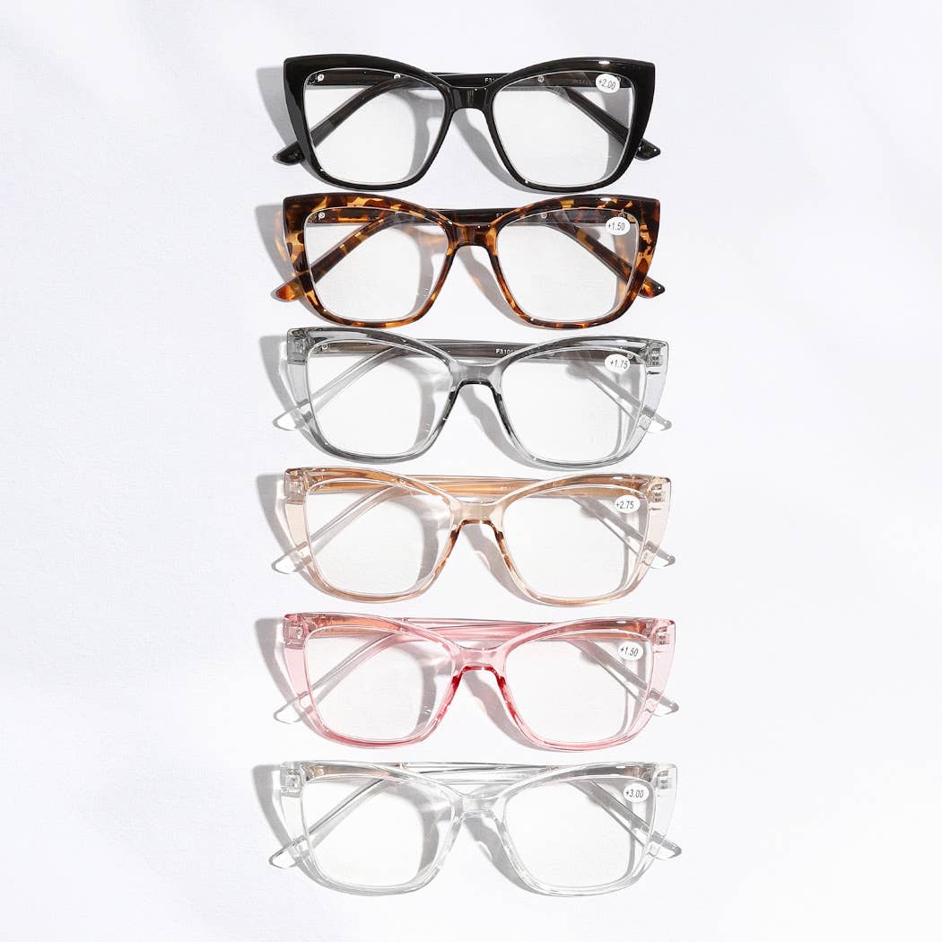 12 VERSCHILLENDE KLEUREN Modieuze leesbril met gekleurd montuur voor groothandel op Faire7