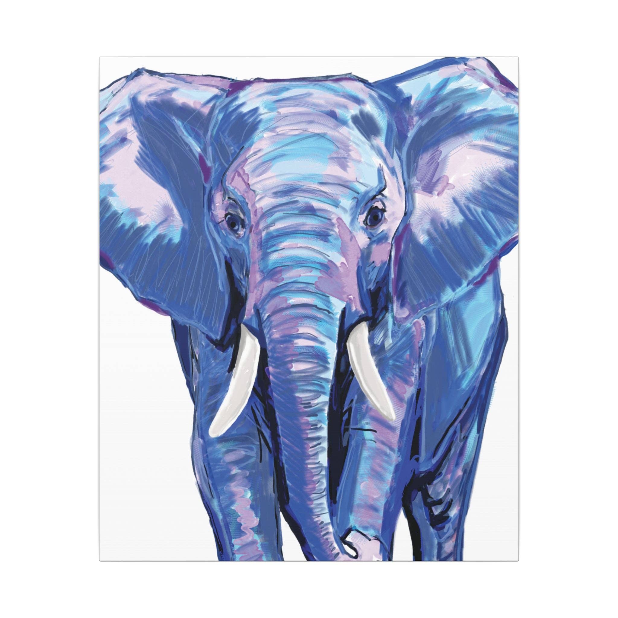 Blue Cava - Wholesale Art Print - Blue and Pink Elephant Canvas Art - Colorful Elephant Wall Décor7