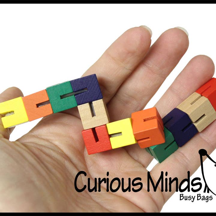 Curious Minds Toys – wholesale Fidget Toy - Barn – 1 liten bendy Wood Fidget-leksak - Flexibelt pussel Fidget med