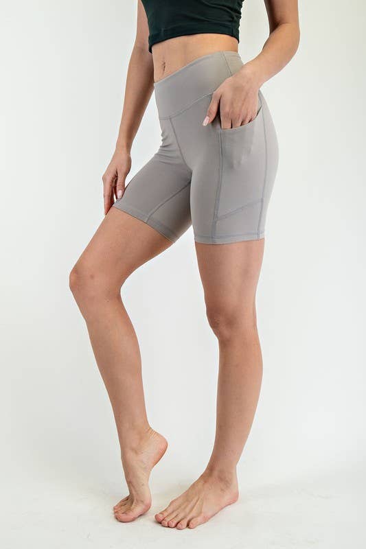 Sunday Morning - Wholesale Athletic Shorts - Women's - P406237-Butter Soft 6 Inch Biker Short with Pockets16