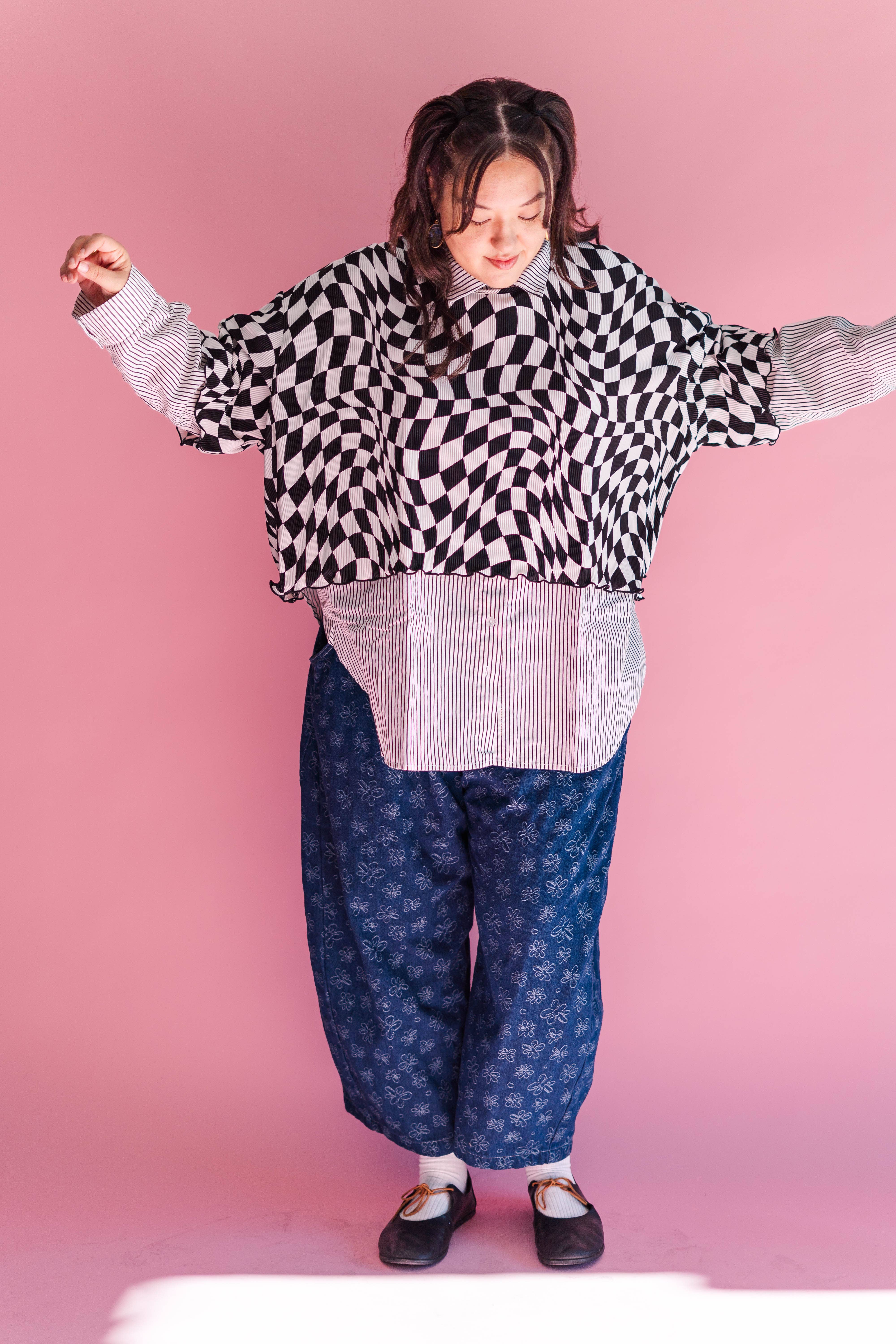 Nettle Studios - Wholesale Pants - Unisex - Size Inclusive Gender Neutral Dark Daisy Denim Balloon Pant23