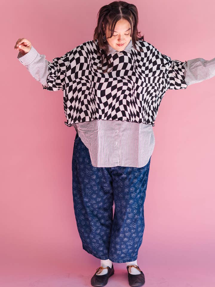 Nettle Studios - Wholesale Pants - Unisex - Size Inclusive Gender Neutral Dark Daisy Denim Balloon Pant23