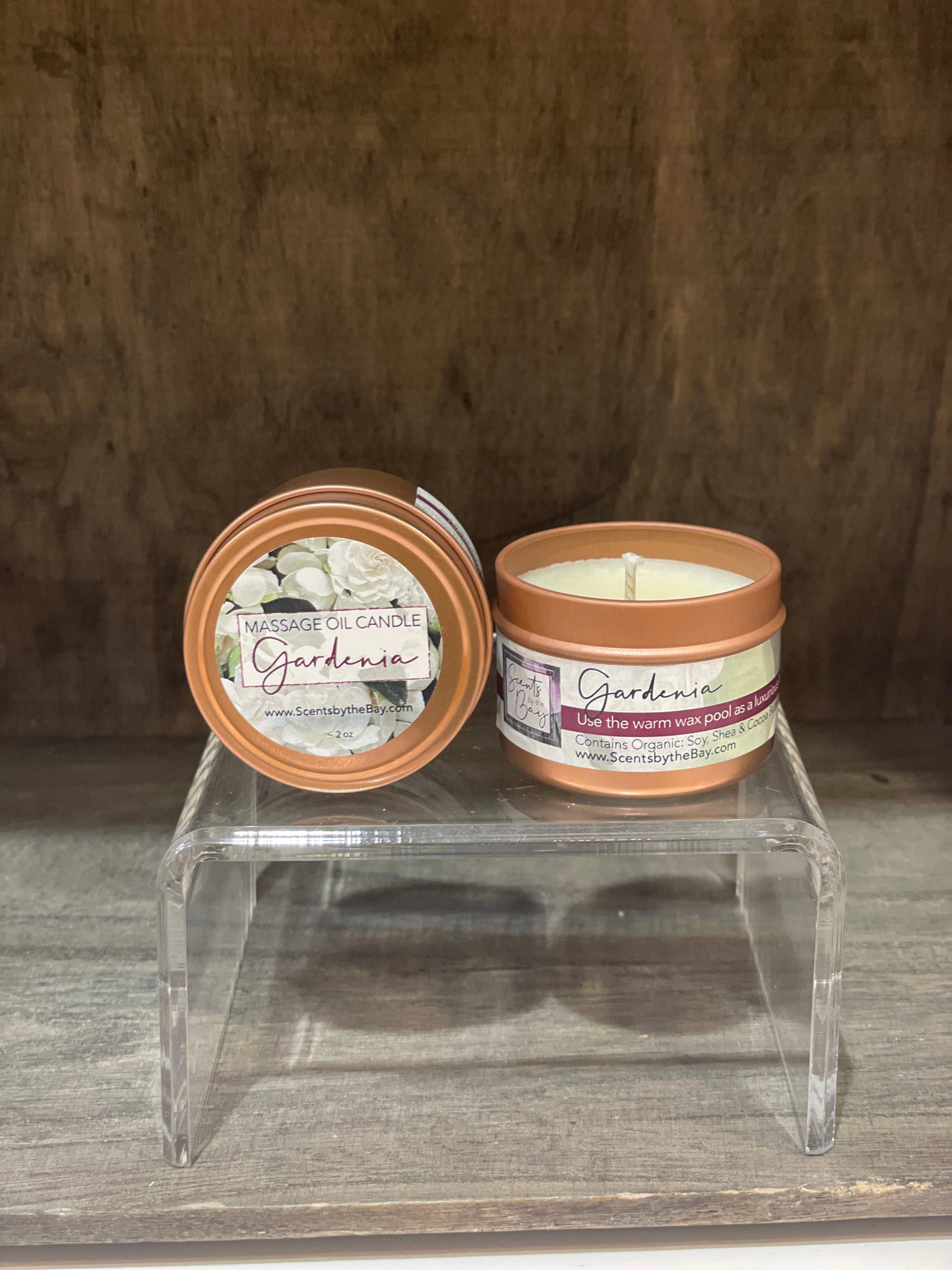 Scents by the Bay - Wholesale Travel Candles - 2 oz Travel Tin: Organic Massage Oil Candle3