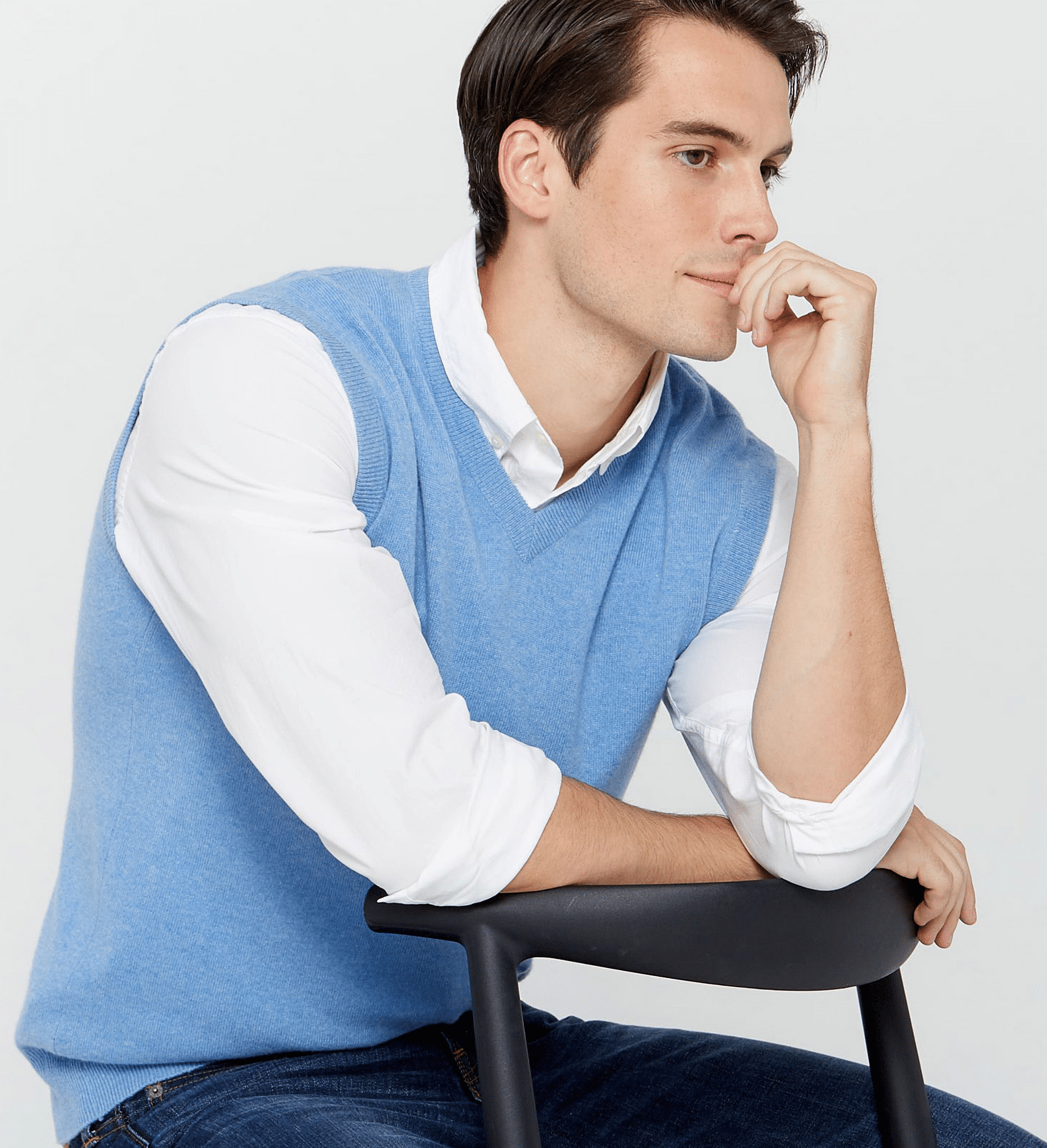 State Cashmere - Vente Pull sans manches – homme - Le pull sans manches basique en cachemire à col en V pour homme1