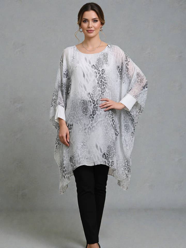 Ormskinnsmönstrad silkesblus för wholesale av Obsession