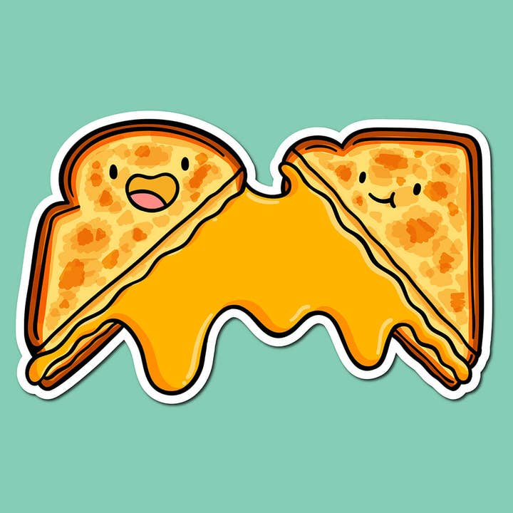 Grilled Cheese Vinyl Sticker for wholesale by Shop Emily M