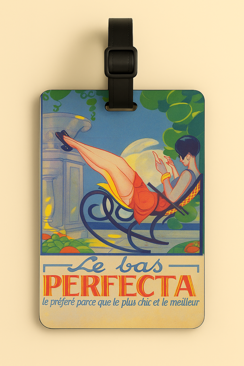 Jolitee - Vente Étiquette pour bagage - Étiquettes de bagages en cuir végétalien : Art d'affiche vintage0