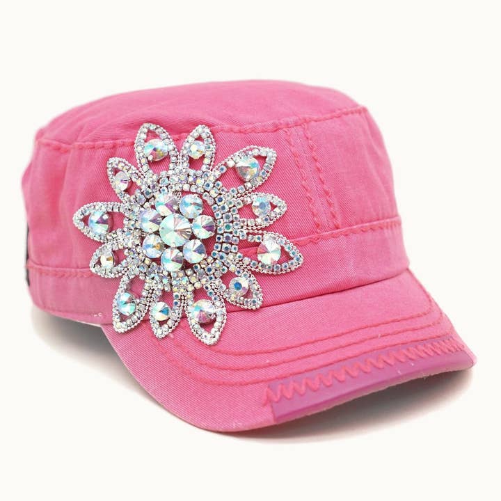 Olive & Pique - Wholesale Baseball Cap - Women's - Sunflower Bejeweled Glitz Cadet Cap, Adjustable11
