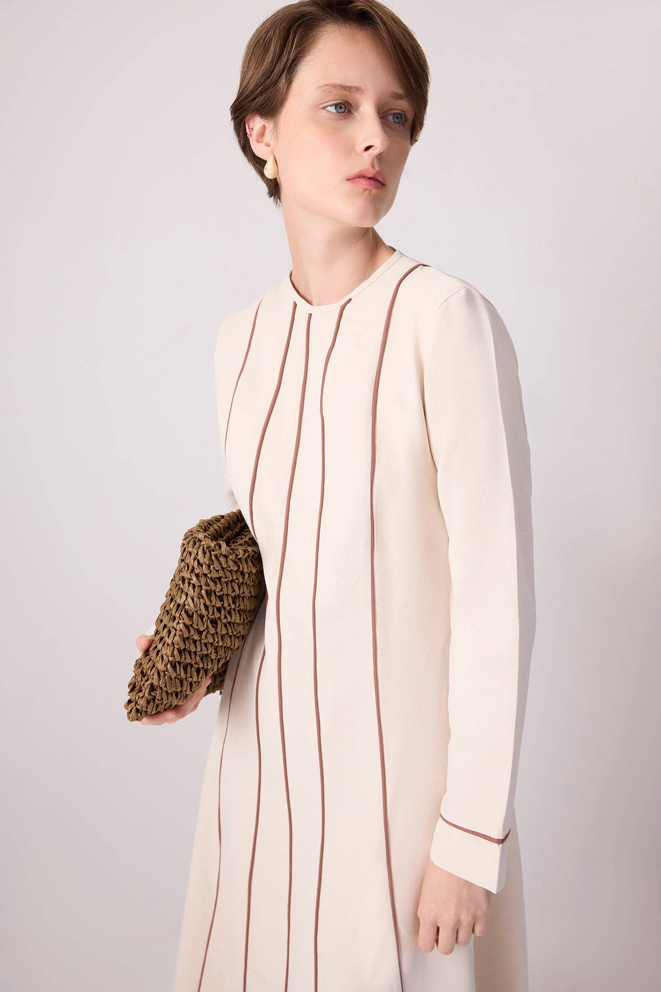 Minimalist Pintuck Detail Long Sleeve Maxi Dress
 for wholesale on Faire1