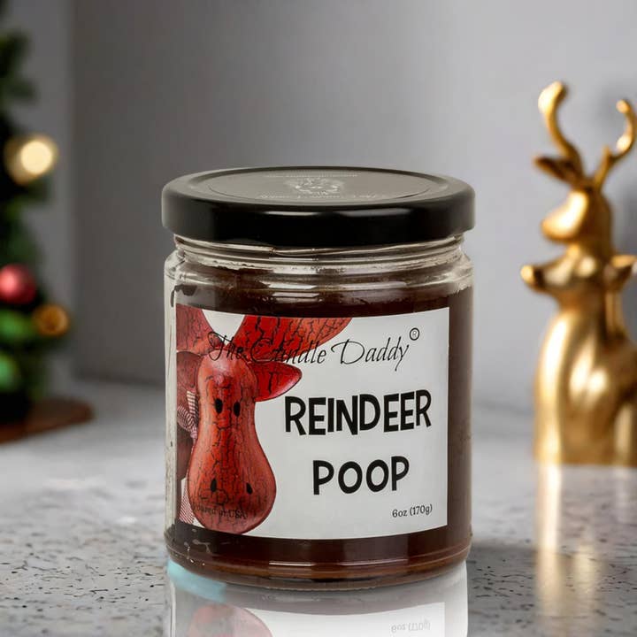 The Candle Daddy - Wholesale Jar/Filled Candle - Reindeer Poop Holiday Candle - Funny Christmas Coffee Candle