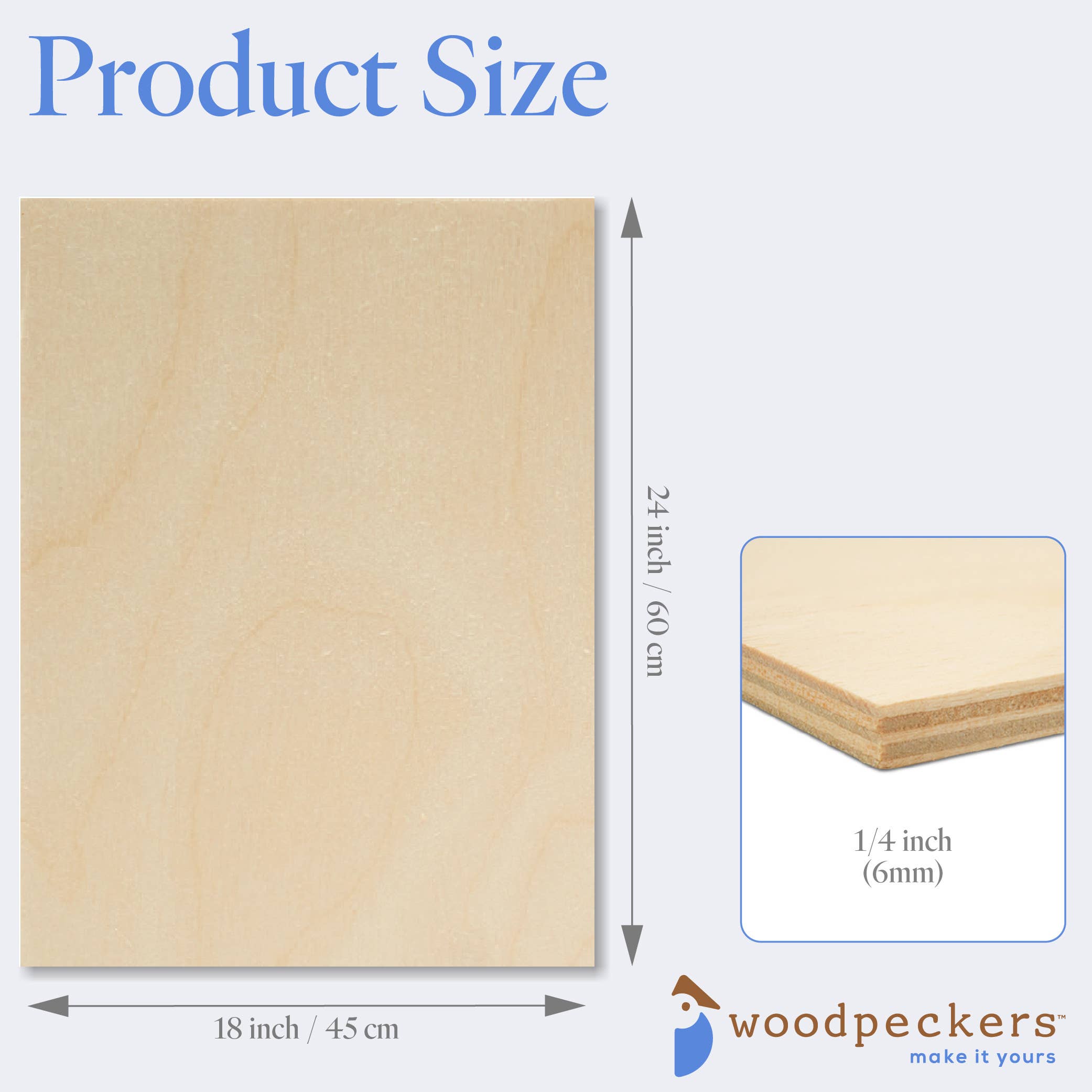 Woodpeckers Crafts - Wholesale DIY Craft Kit - Baltic Birch Plywood (Choose Your Size)5