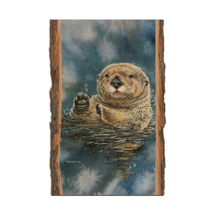Loutre de mer - Aimants et cartes postales en bois pour la vente par DaydreamHQ